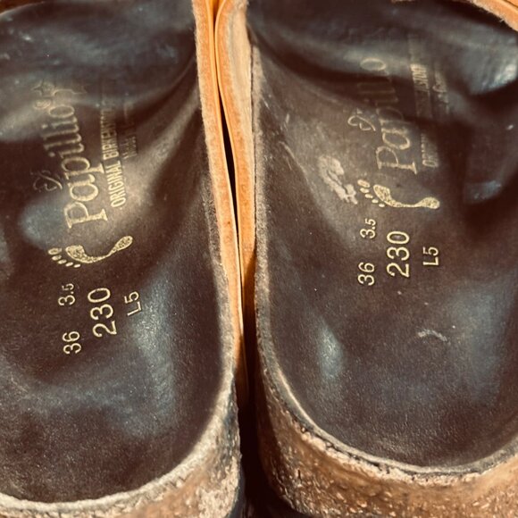 Papillio by Birkenstock Womens EU 36 W 5 Orange Leather 3 Triple Strap Sandal - Picture 7 of 11